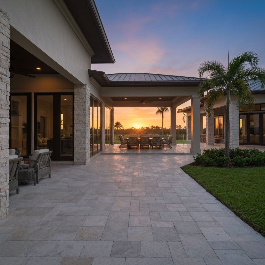 Beautiful modern Florida home with tropical landscaping